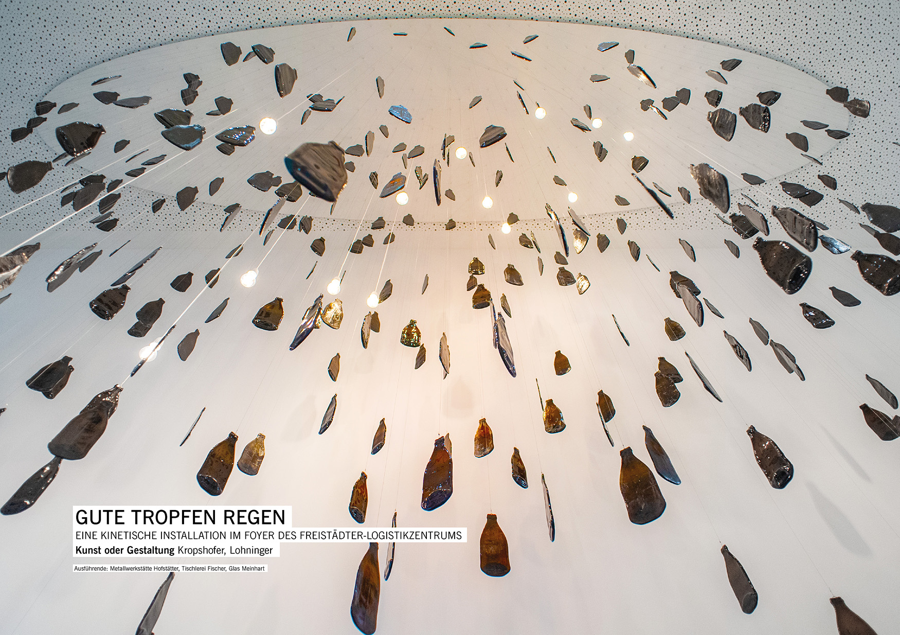Eine kinetische Installation im Logistikzentrum der Brauerei Freistadt / Hans Kropshofer, Gerald Lohninger